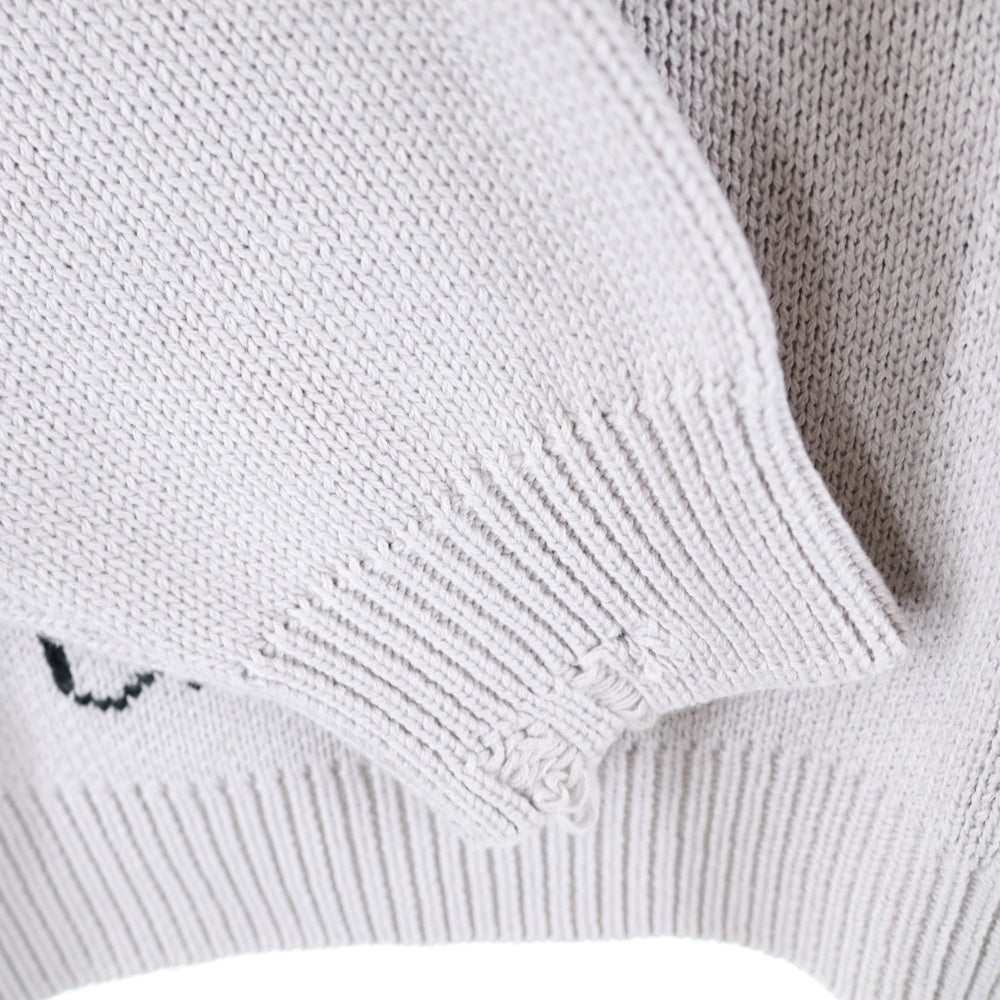 NO BRAND(ノーブランド) WASTED PARIS ウェイステッドパリス LOCALS DESTROY SWEATER ローカルズ デストロイ ニット セーター ライトグレー