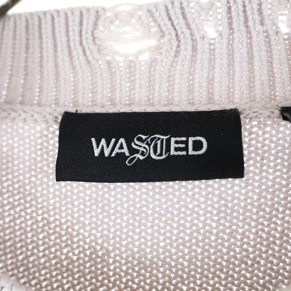NO BRAND(ノーブランド) WASTED PARIS ウェイステッドパリス LOCALS DESTROY SWEATER ローカルズ デストロイ ニット セーター ライトグレー