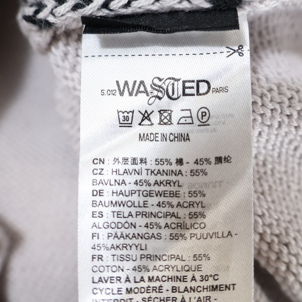 NO BRAND(ノーブランド) WASTED PARIS ウェイステッドパリス LOCALS DESTROY SWEATER ローカルズ デストロイ ニット セーター ライトグレー