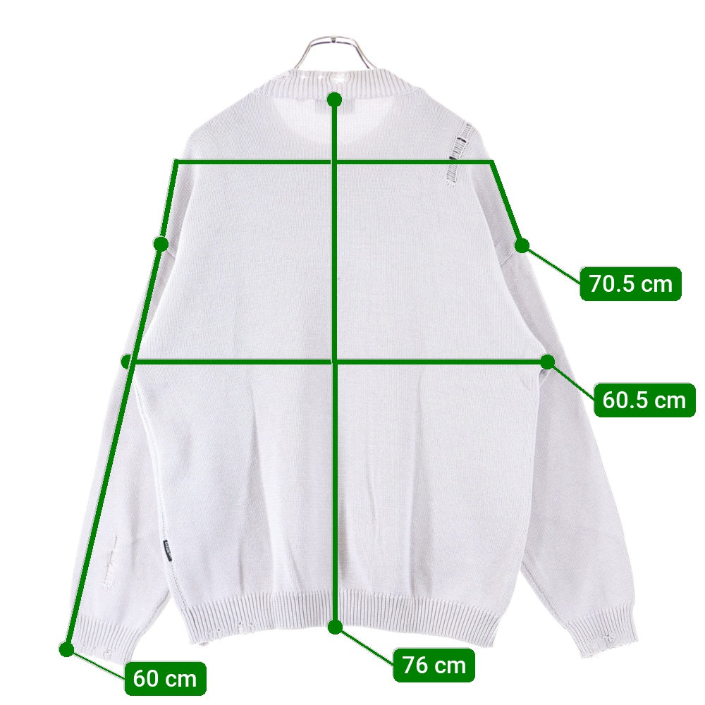 NO BRAND(ノーブランド) WASTED PARIS ウェイステッドパリス LOCALS DESTROY SWEATER ローカルズ デストロイ ニット セーター ライトグレー