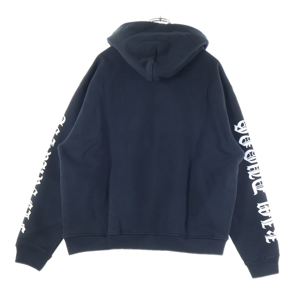ASKYURSELF(アスクユアセルフ) KIM DUONG GOTH HOODIE アームロゴプリント コットン スウェット オーバーサイズ プルオーバーパーカー ブラック