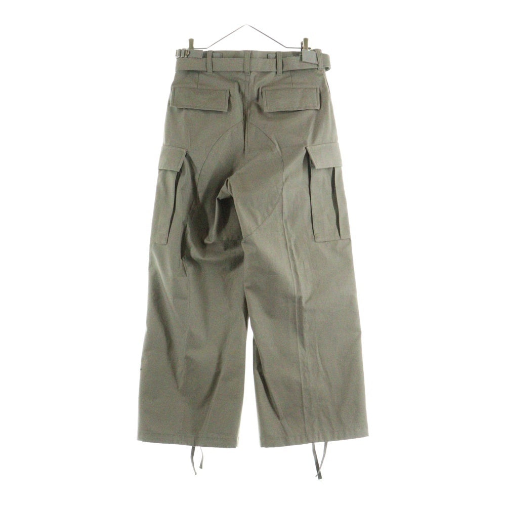 Sacai(サカイ) 25SS ×WTAPS Cotton Back Satin Pants ダブルタップス コットン バックサテン カーゴパンツ ブラウン 25-03695M