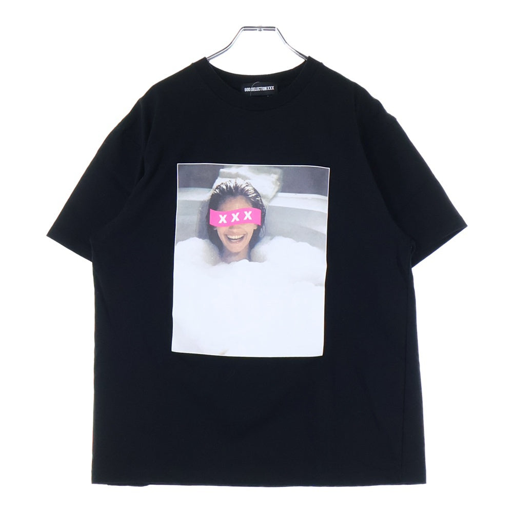 GOD SELECTION XXX(ゴッドセレクショントリプルエックス) 24SS バスルーム プリント クルーネック 半袖Tシャツ カットソー ブラック GX-S24-ST-10