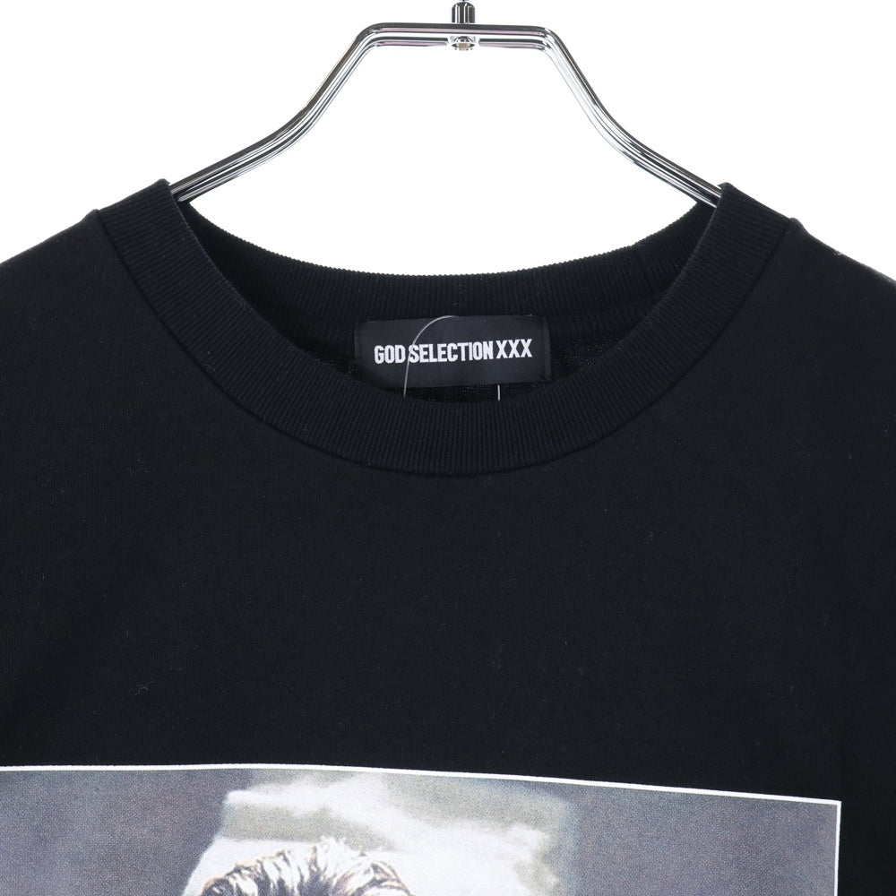 GOD SELECTION XXX(ゴッドセレクショントリプルエックス) 24SS バスルーム プリント クルーネック 半袖Tシャツ カットソー ブラック GX-S24-ST-10