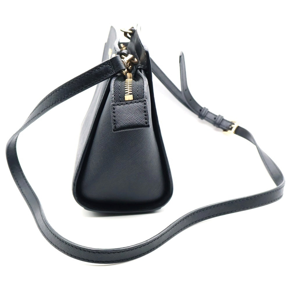 MICHAEL KORS(マイケルコース) フロントロゴデザイン レザー ハンドバッグ ショルダーバッグ ブラック 30T3GLMM2L