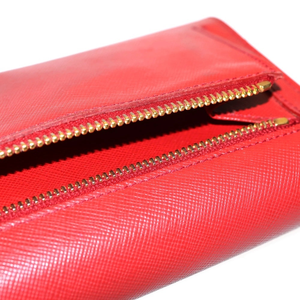 PRADA(プラダ) SAFFIANO METAL ORO サフィアーノ メタル オーロ ロングウォレット 長財布 レッド 1M1132