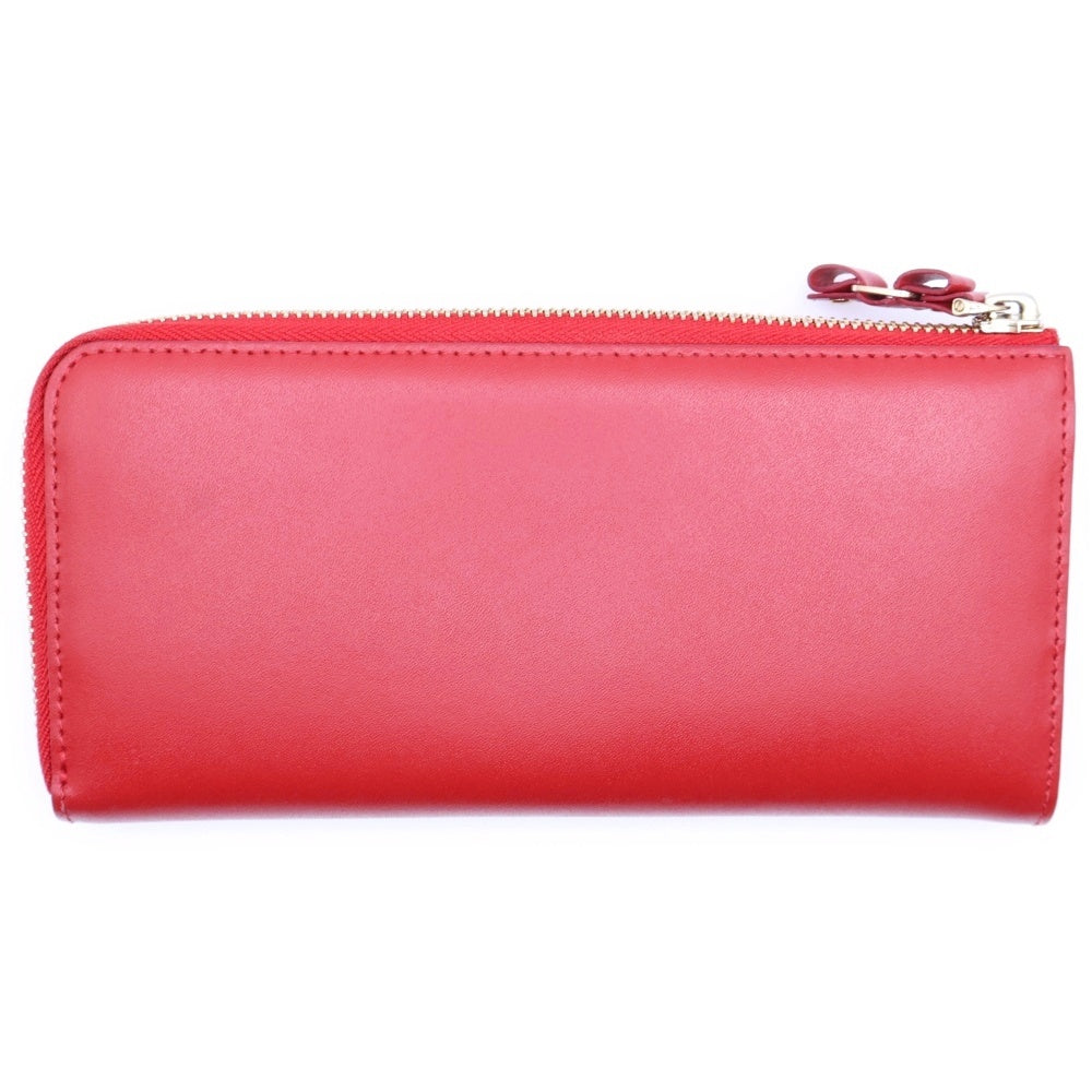 FERRAGAMO(フェラガモ) ロゴデザインプレート ヴァラリボン ロングウォレット 長財布 レッド JP-22-D239