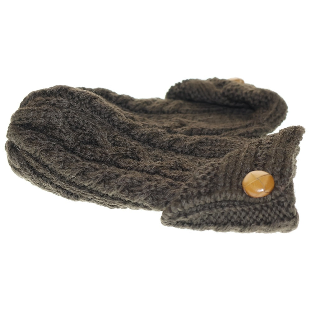 HIGHLAND 2000(ハイランド) BRITISH WOOL ブリティッシュウール ボタン付き ニット帽 ビーニー ブラウン