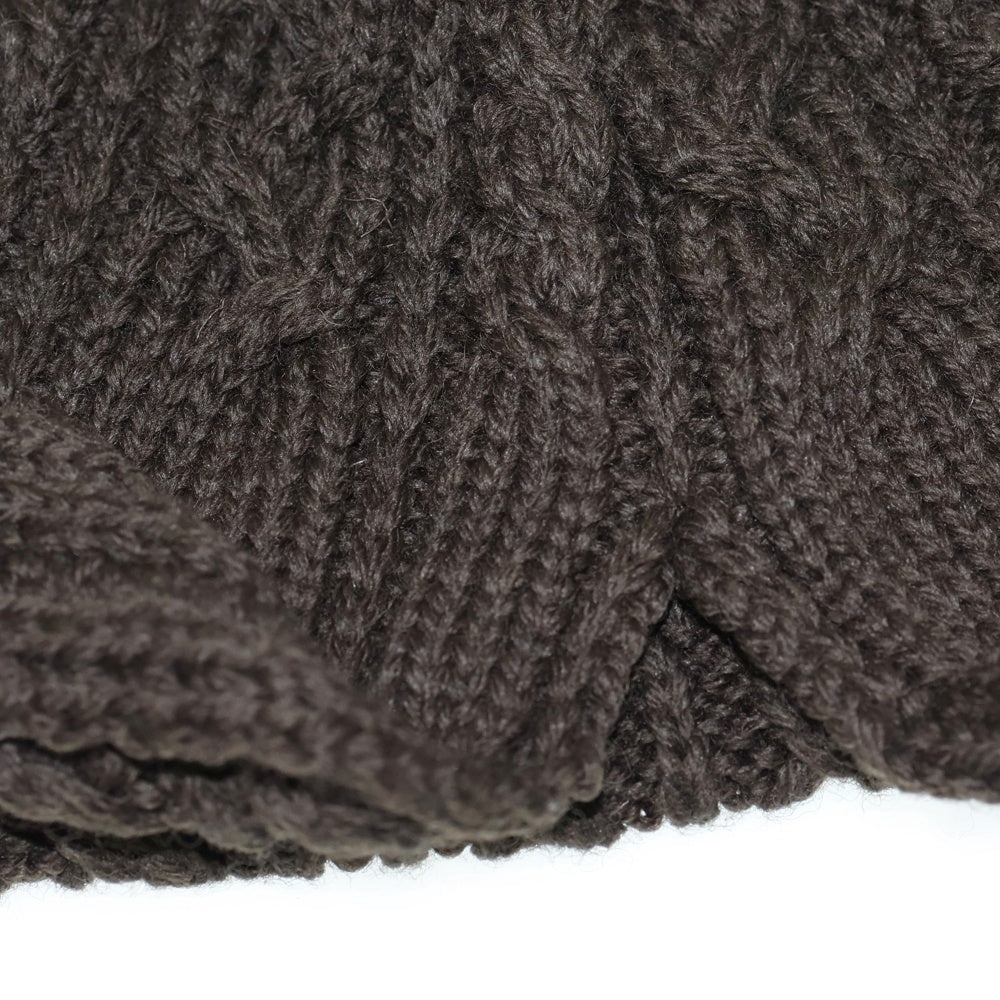 HIGHLAND 2000(ハイランド) BRITISH WOOL ブリティッシュウール ボタン付き ニット帽 ビーニー ブラウン