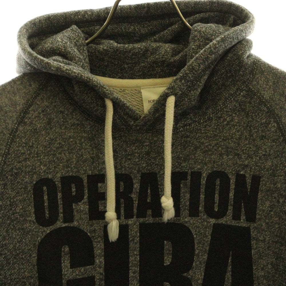 FOROURS(フォーアワーズ) プリント プルオーバーフーディー パーカー スウェット グレー F0S-0014