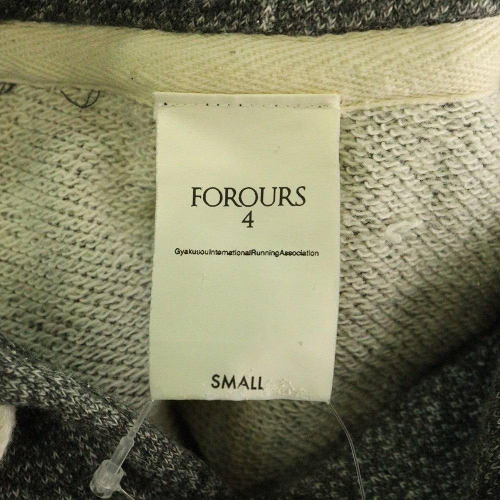 FOROURS(フォーアワーズ) プリント プルオーバーフーディー パーカー スウェット グレー F0S-0014