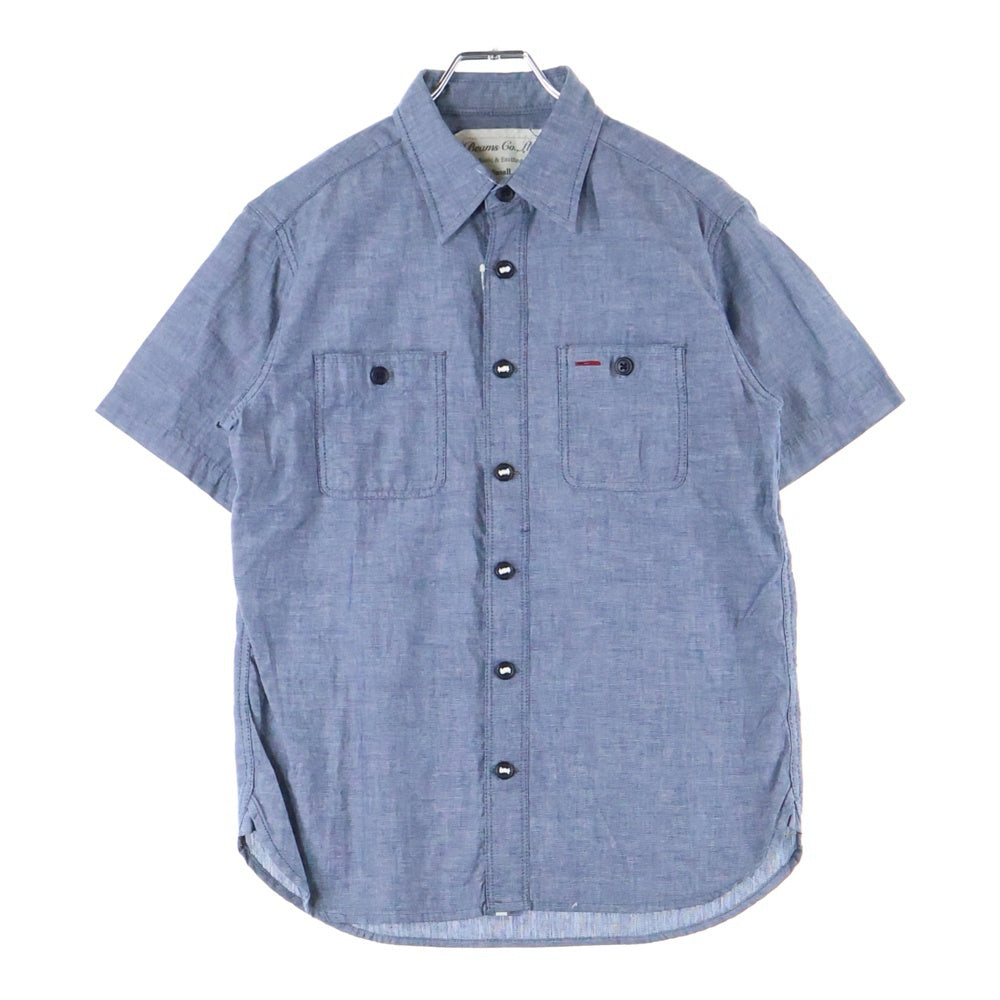 BEAMS(ビームス) リネン混 ボタンフライ 長袖シャツ グレー