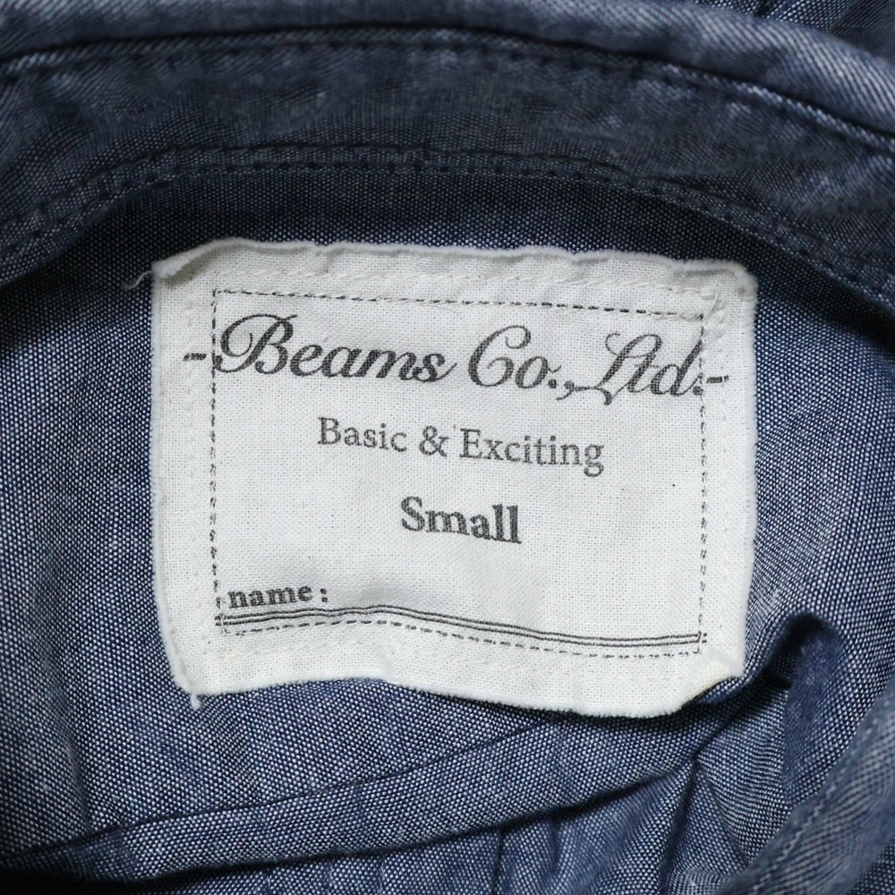 BEAMS(ビームス) リネン混 ボタンフライ 長袖シャツ グレー