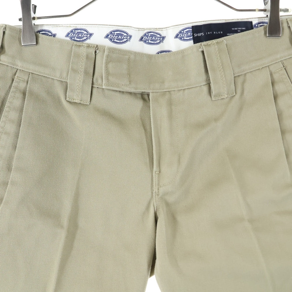 Dickies(ディッキーズ) ×SHIPS センタープレス ハーフチノ パンツ ショーツ ベージュ