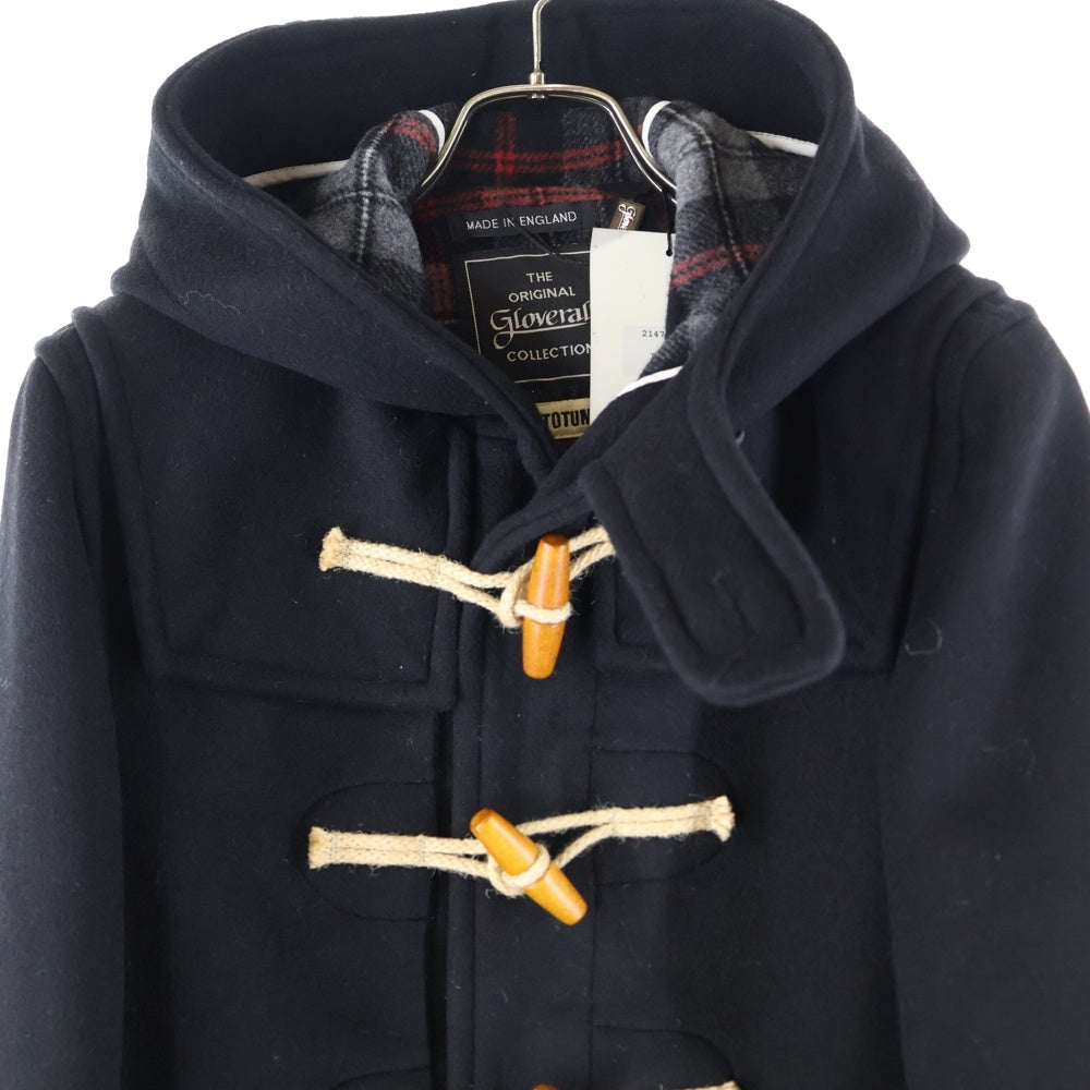 GLOVERALL(グローバーオール) ウール混 フーデッド ダッフルコート ジャケット ブラック