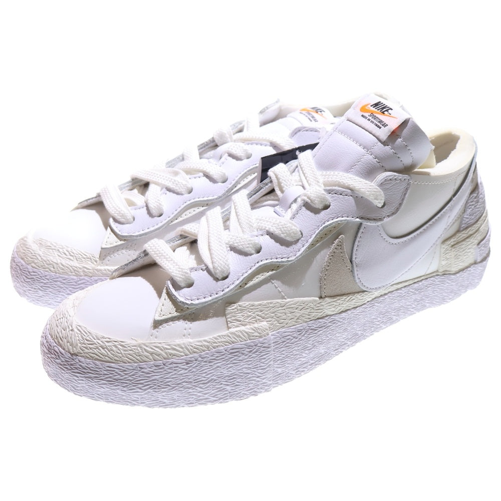 NIKE(ナイキ) ×sacai BLAZER LOW WHITE PATENT LEATHER サカイ ブレーザー ホワイト パテントレザー ローカットスニーカー ホワイト US9/27cm DM6443-100