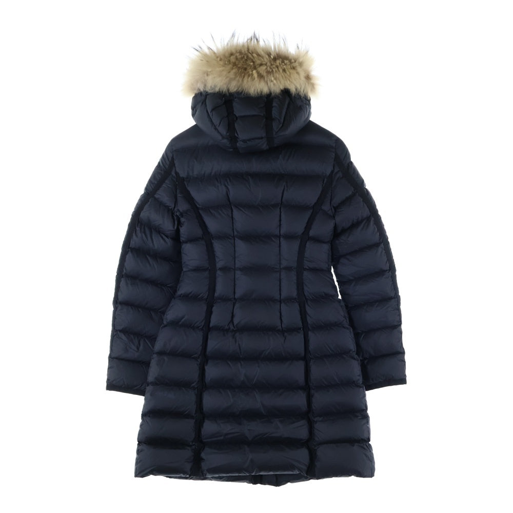MONCLER(モンクレール) 18AW HERMIFUR GIUBBOTTO エルミファー リアルファー付 ジップアップダウンジャケット ダウンコート レディース ブラック D20934990015 53048
