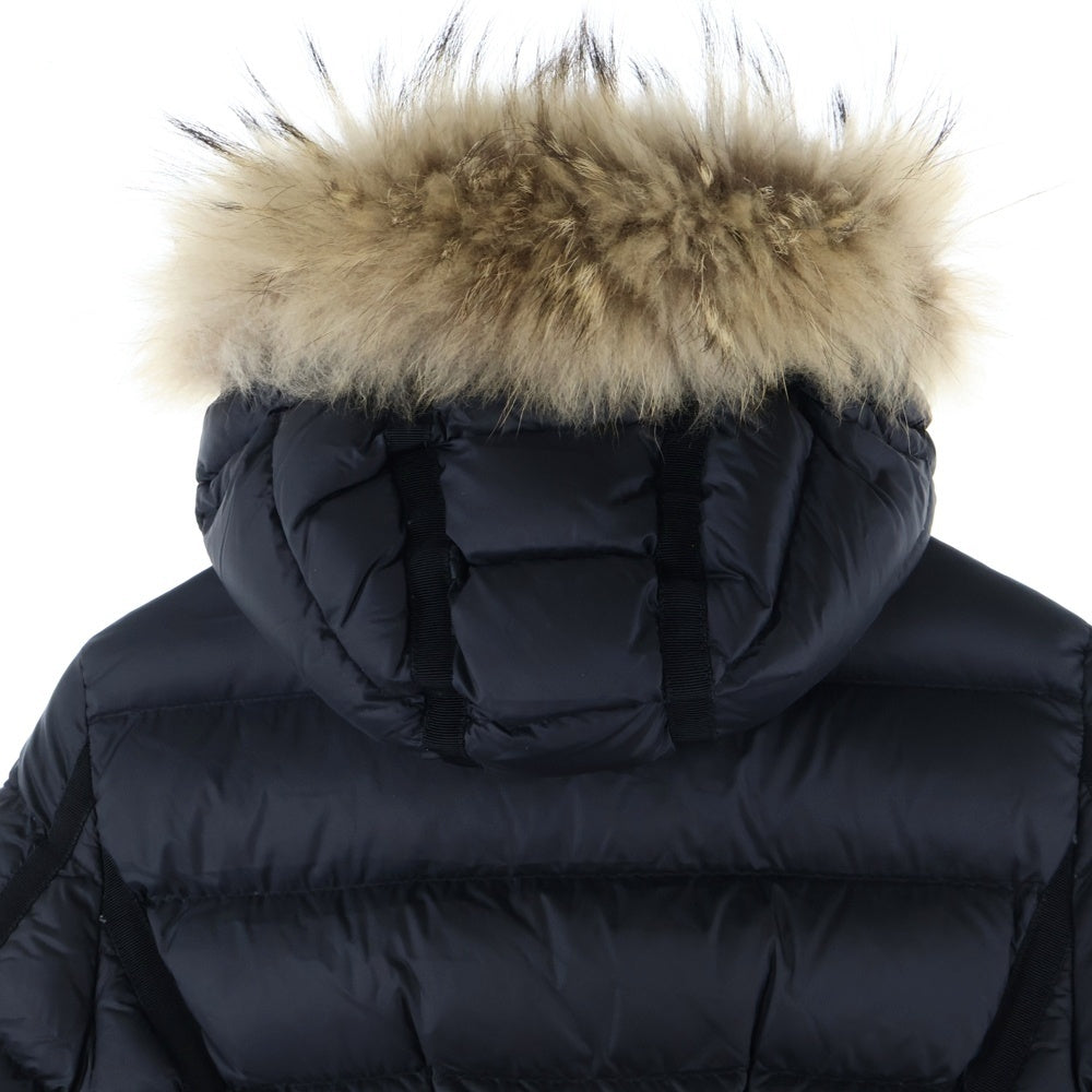MONCLER(モンクレール) 18AW HERMIFUR GIUBBOTTO エルミファー リアルファー付 ジップアップダウンジャケット ダウンコート レディース ブラック D20934990015 53048
