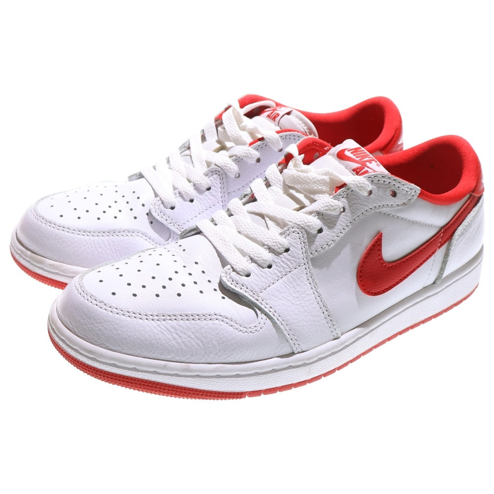 NIKE(ナイキ) AIR JORDAN 1 RETRO LOW OG エアジョーダン1 レトロ ホワイト アンド ユニバーシティレッド ローカットスニーカー ホワイト/レッド US10.5/28.5cm CZ0790-161