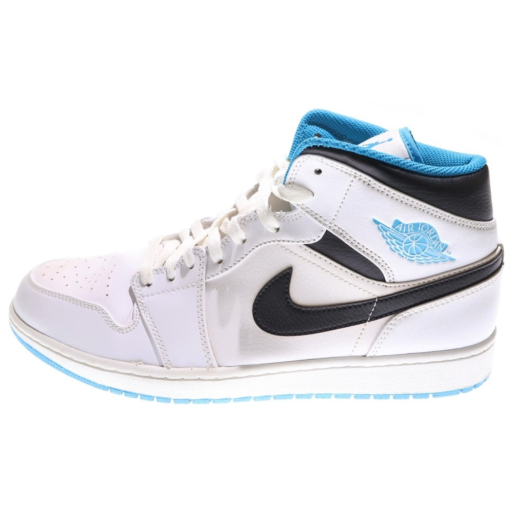 NIKE(ナイキ) AIR JORDAN 1 MID エアジョーダン1 ホワイト/レーザーブルー ミッドカットスニーカー ホワイト/ブルー US13/31cm 554724-141