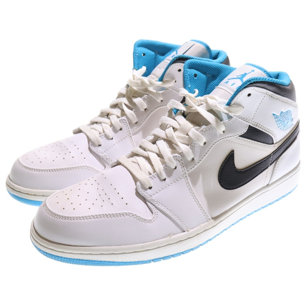 NIKE(ナイキ) AIR JORDAN 1 MID エアジョーダン1 ホワイト/レーザーブルー ミッドカットスニーカー ホワイト/ブルー US13/31cm 554724-141