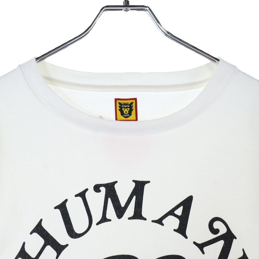 HUMAN MADE(ヒューマンメイド) ×GIRLS DON'T CRY VALENTINES DAY L/S T-SHIRT ガールズドントクライ バレンタイン フロントロゴデザイン クルーネック カットソー 長袖Tシャツ ホワイト