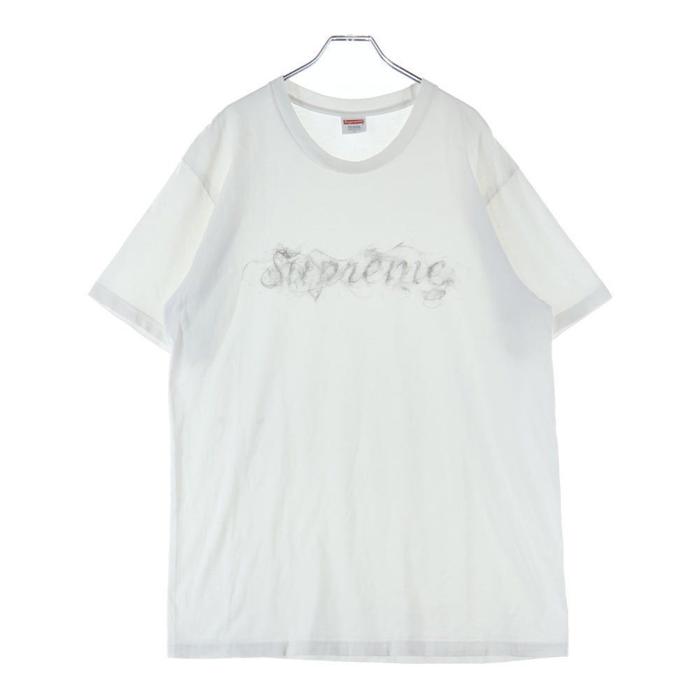 SUPREME(シュプリーム) 19AW Smoke Tee スモーク フロントロゴデザイン クルーネック カットソー 半袖Tシャツ ホワイト