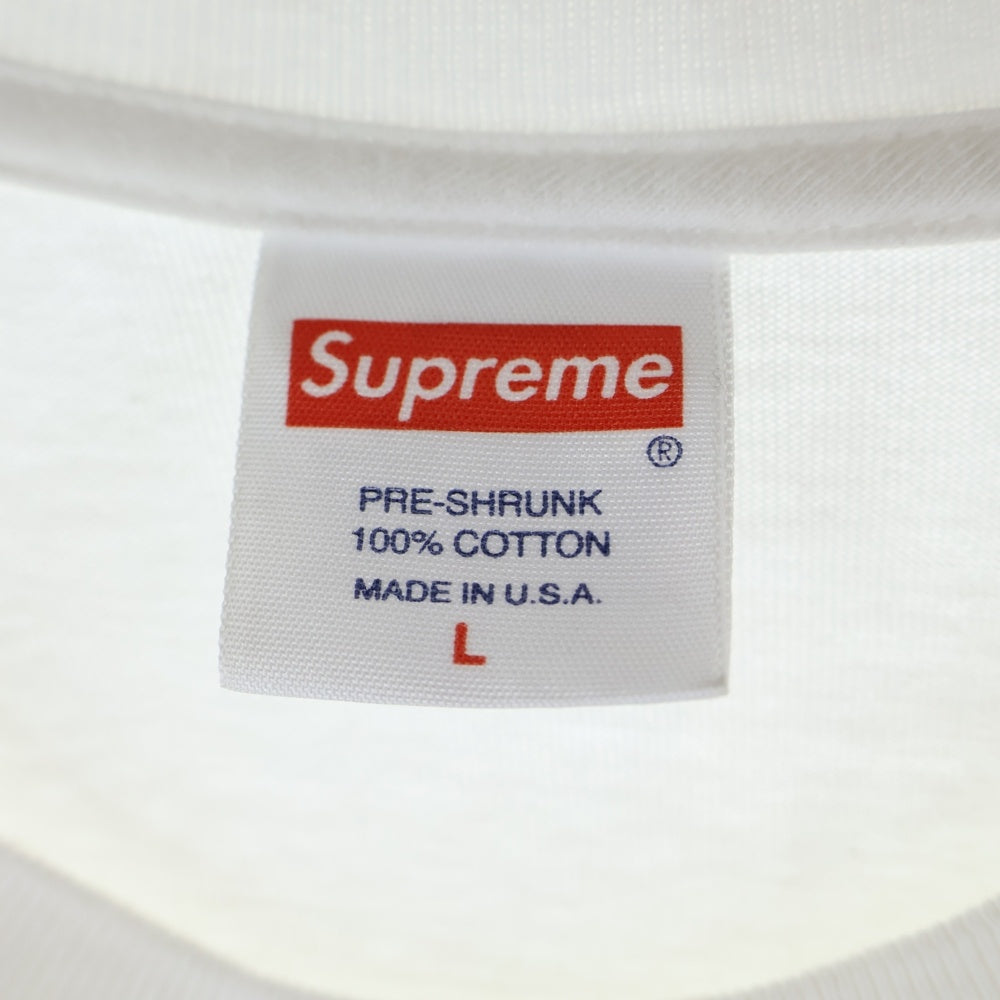 SUPREME(シュプリーム) 19AW Smoke Tee スモーク フロントロゴデザイン クルーネック カットソー 半袖Tシャツ ホワイト