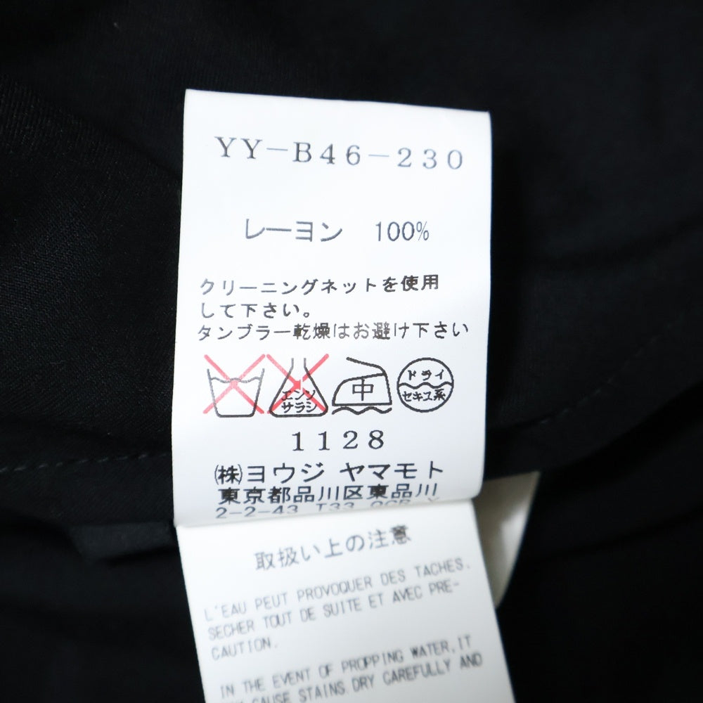 Y's(ワイズ) 05SS リボンタイ 長袖 ブラウス シャツ ブラック YY-B46-230