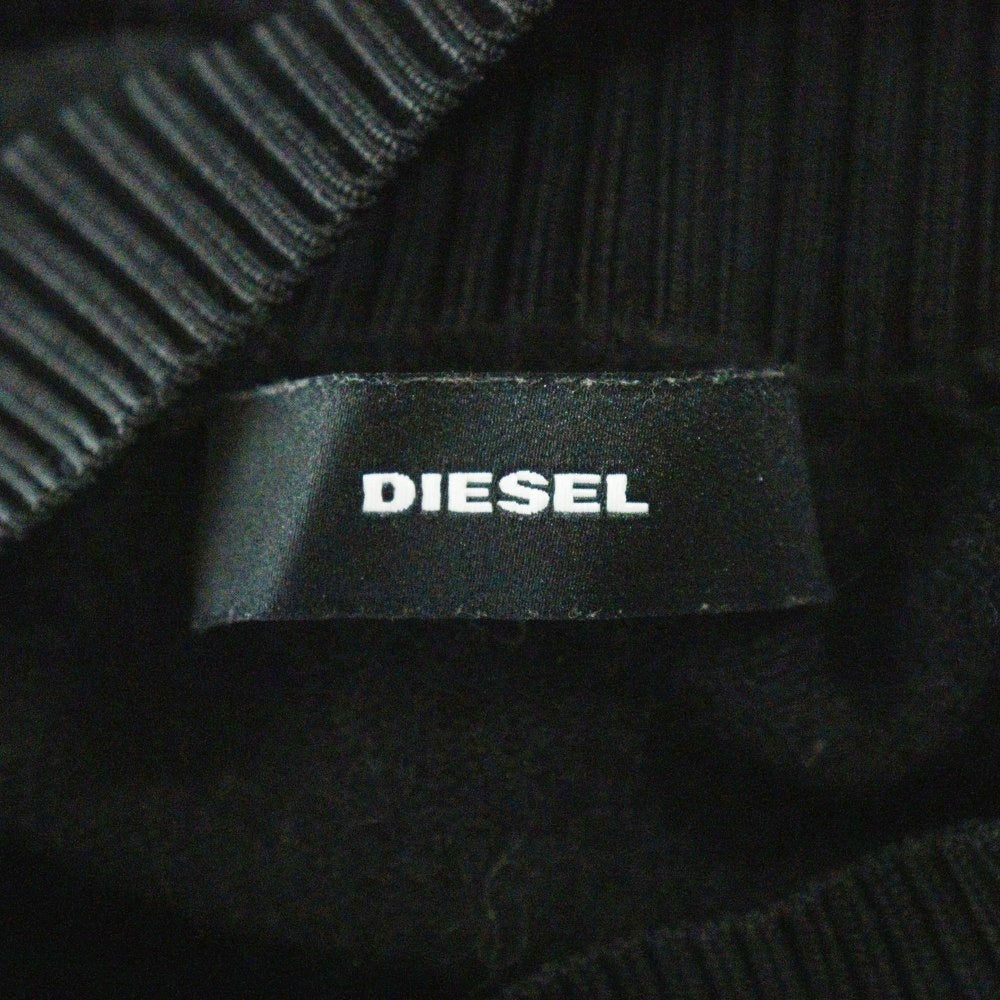DIESEL(ディーゼル) レザー切替 ニット ワンピース ブラック レディース