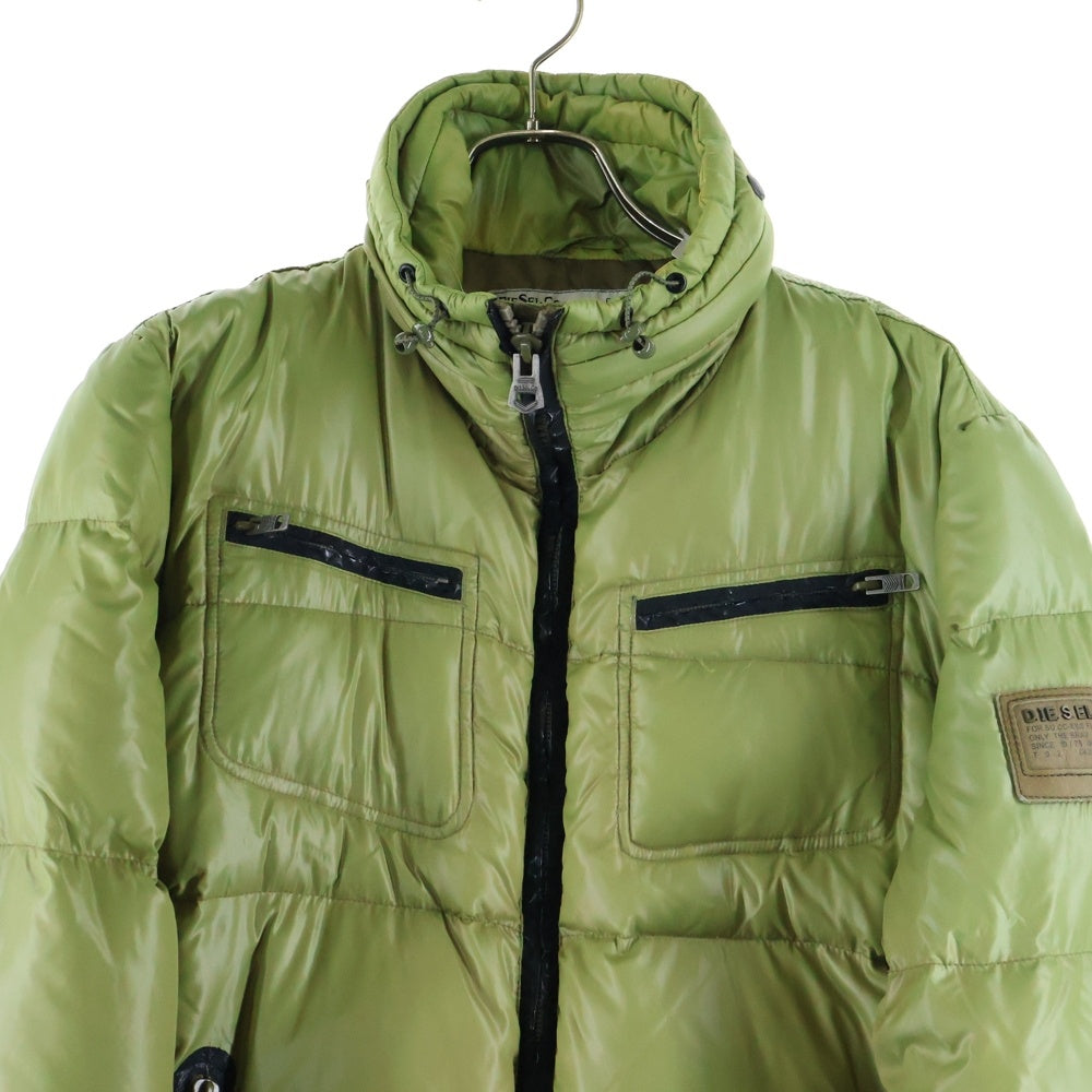 DIESEL(ディーゼル) 00S SHORT DOWN JAKET テフロン加工 ジップアップ ナイロン ジャケット グリーン