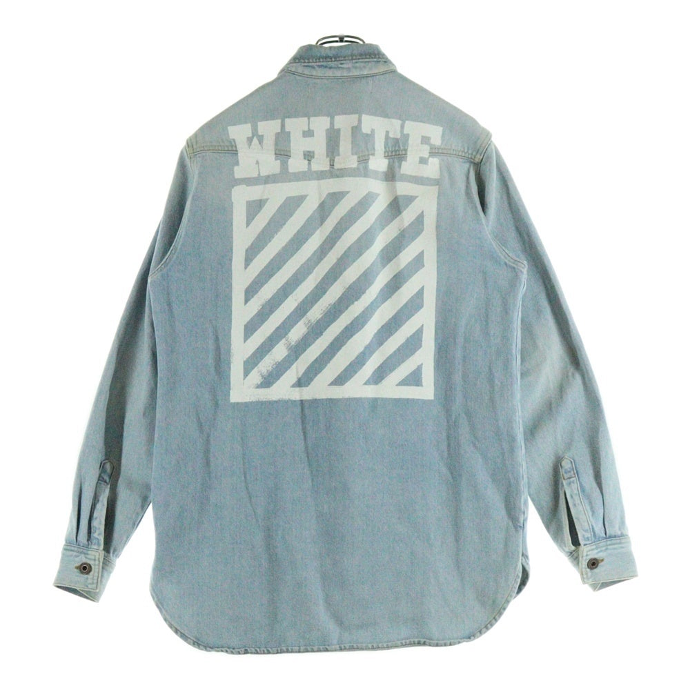 OFF-WHITE(オフホワイト) 14AW BRUSHED DENIM SHIRT バックアロープリント ブラッシュド デニム 長袖シャツ インディゴ OMGA014F6167057