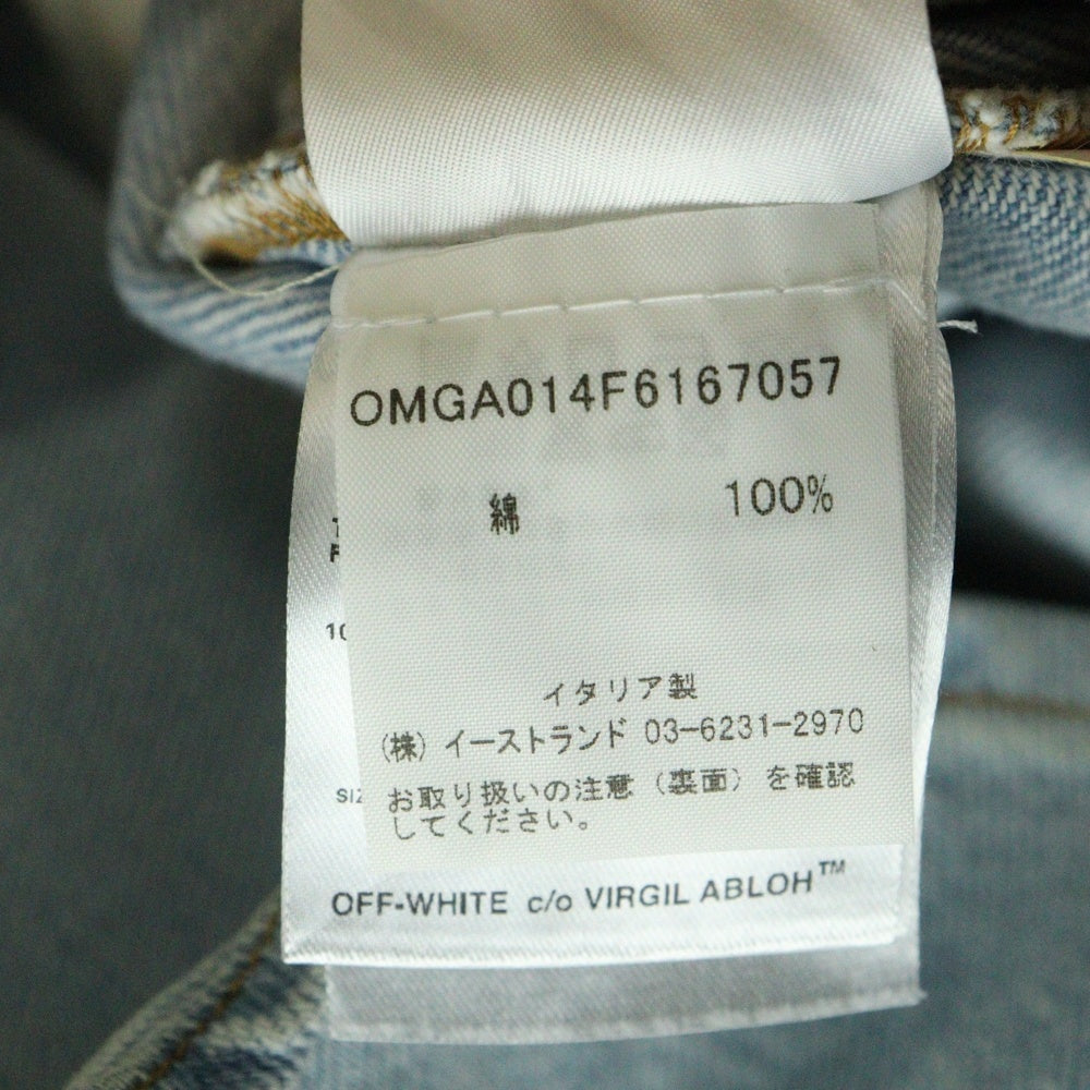 OFF-WHITE(オフホワイト) 14AW BRUSHED DENIM SHIRT バックアロープリント ブラッシュド デニム 長袖シャツ インディゴ OMGA014F6167057