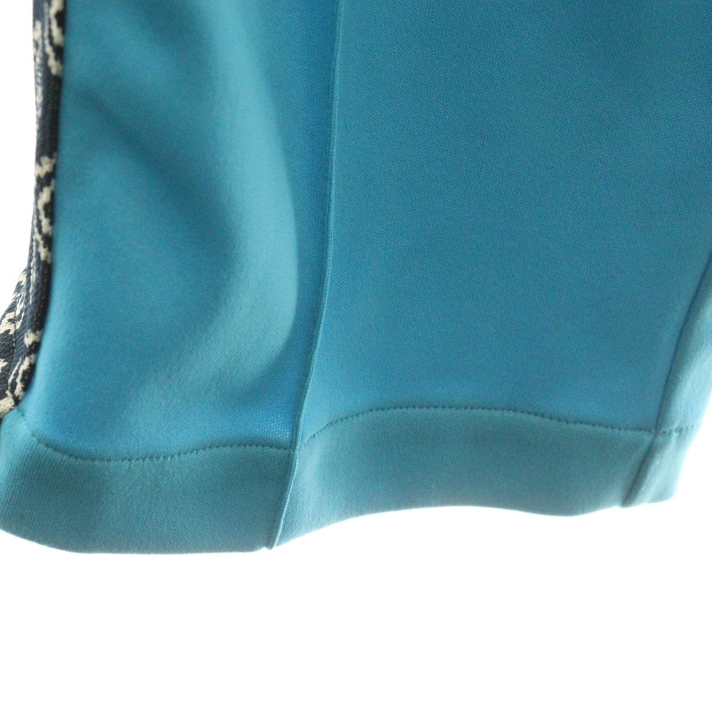 TTT_MSW(ティーモダンストリートウェア) 23SS JERSEY WIDE PANTS ジャージーワイドパンツ サイド総柄ライン トラックパンツ ブルー TTT-2023SS-PT13