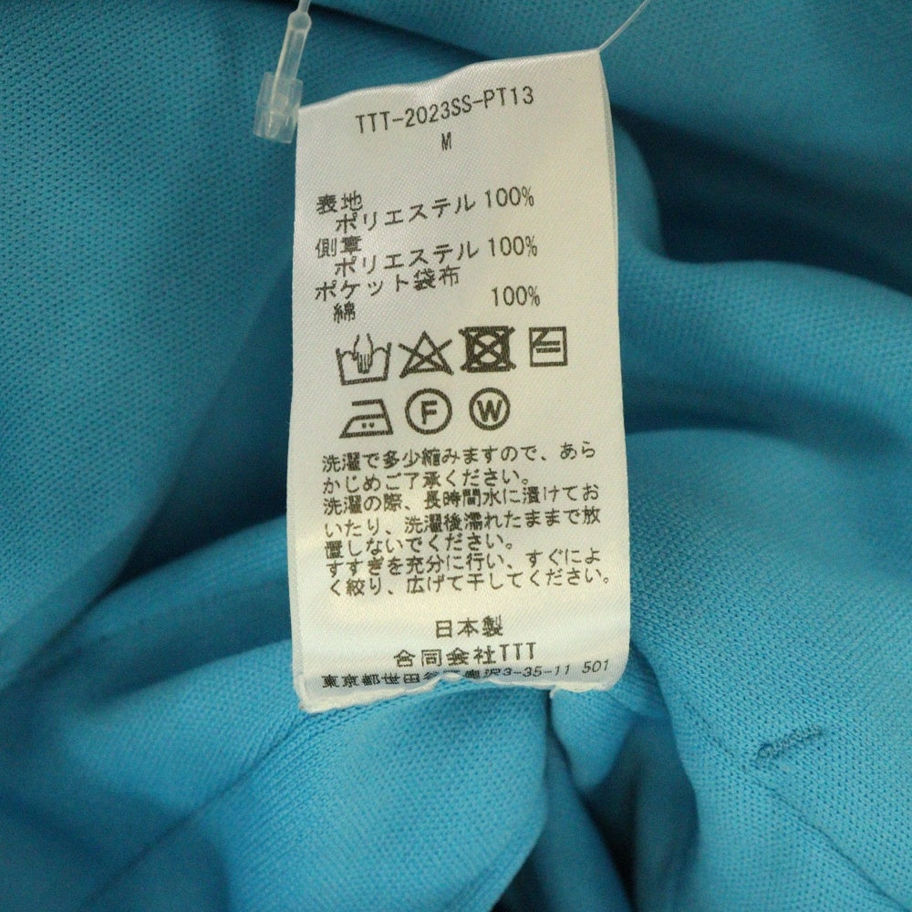 TTT_MSW(ティーモダンストリートウェア) 23SS JERSEY WIDE PANTS ジャージーワイドパンツ サイド総柄ライン トラックパンツ ブルー TTT-2023SS-PT13