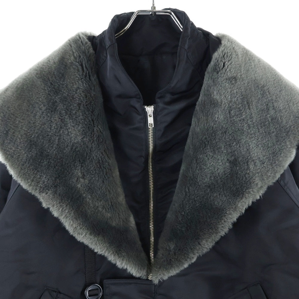 PHINGERIN(フィンガリン) 23AW FOLD BLOUSON HI-TWIL フォールドクシィジャケット ジップアップナイロンブルゾン ブラック PD-232-JK-021