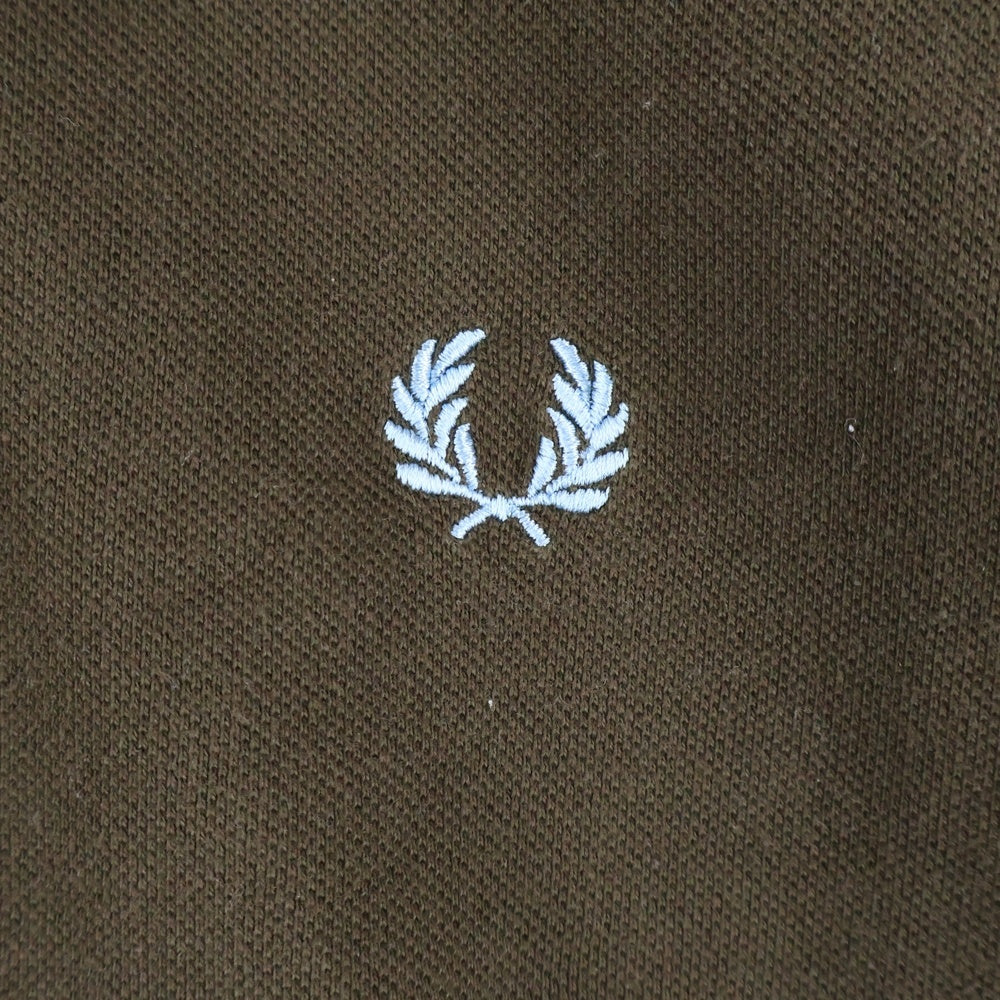 FRED PERRY(フレッドペリー) UK製 ロゴ刺繍 コットン 半袖ポロシャツ ブラウン
