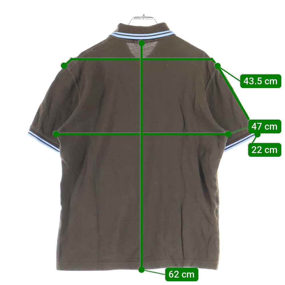 FRED PERRY(フレッドペリー) UK製 ロゴ刺繍 コットン 半袖ポロシャツ ブラウン