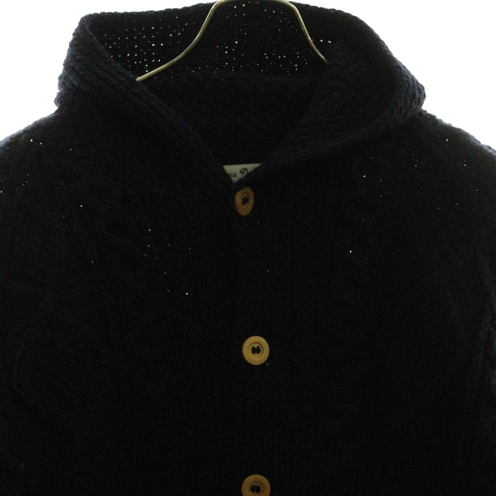 Athena Designs(アテナデザイン) Athena Designs アテナデザイン アイルランド製 ウールニット カーディガン ネイビー