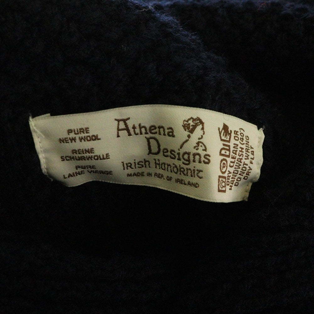 Athena Designs(アテナデザイン) Athena Designs アテナデザイン アイルランド製 ウールニット カーディガン ネイビー