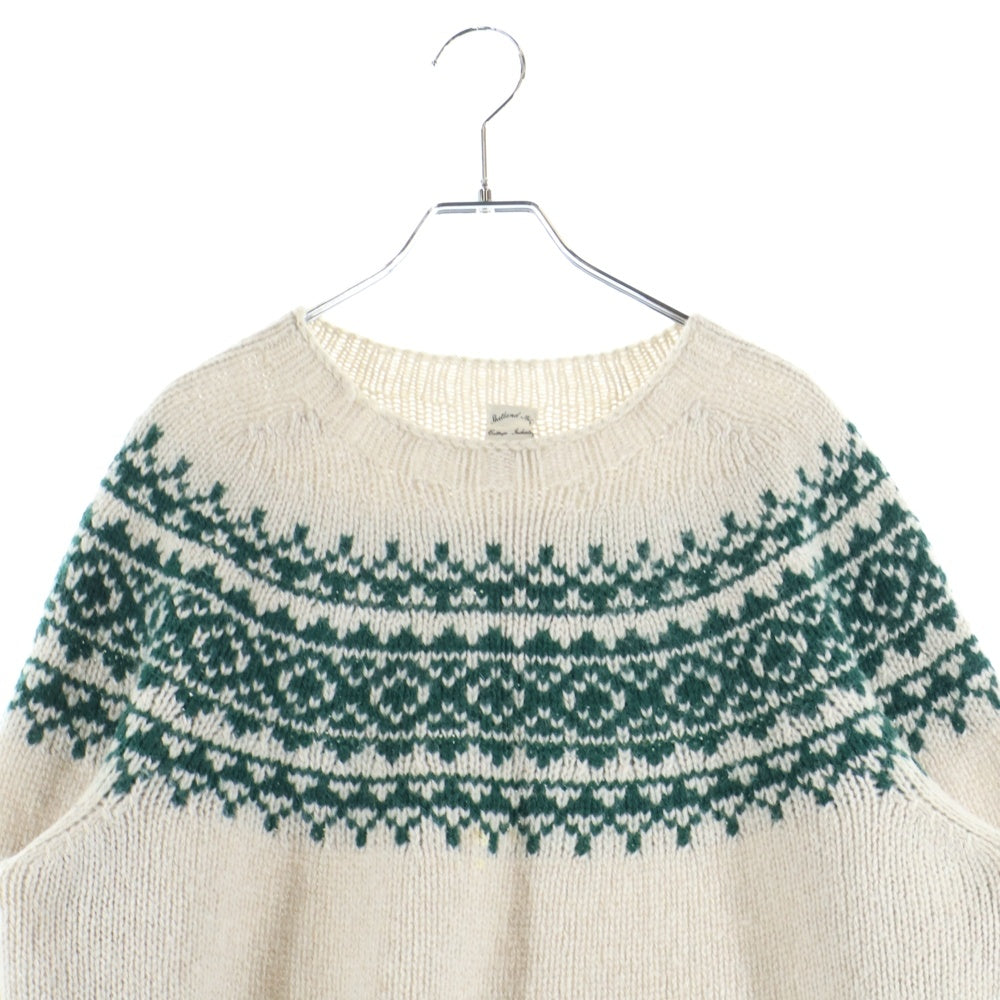 SHETLAND ISLES WOOLLEN MILLS(シェトランドアイルウールンミルズ) UK製 ノルディック柄 ウールニット セーター ベージュ