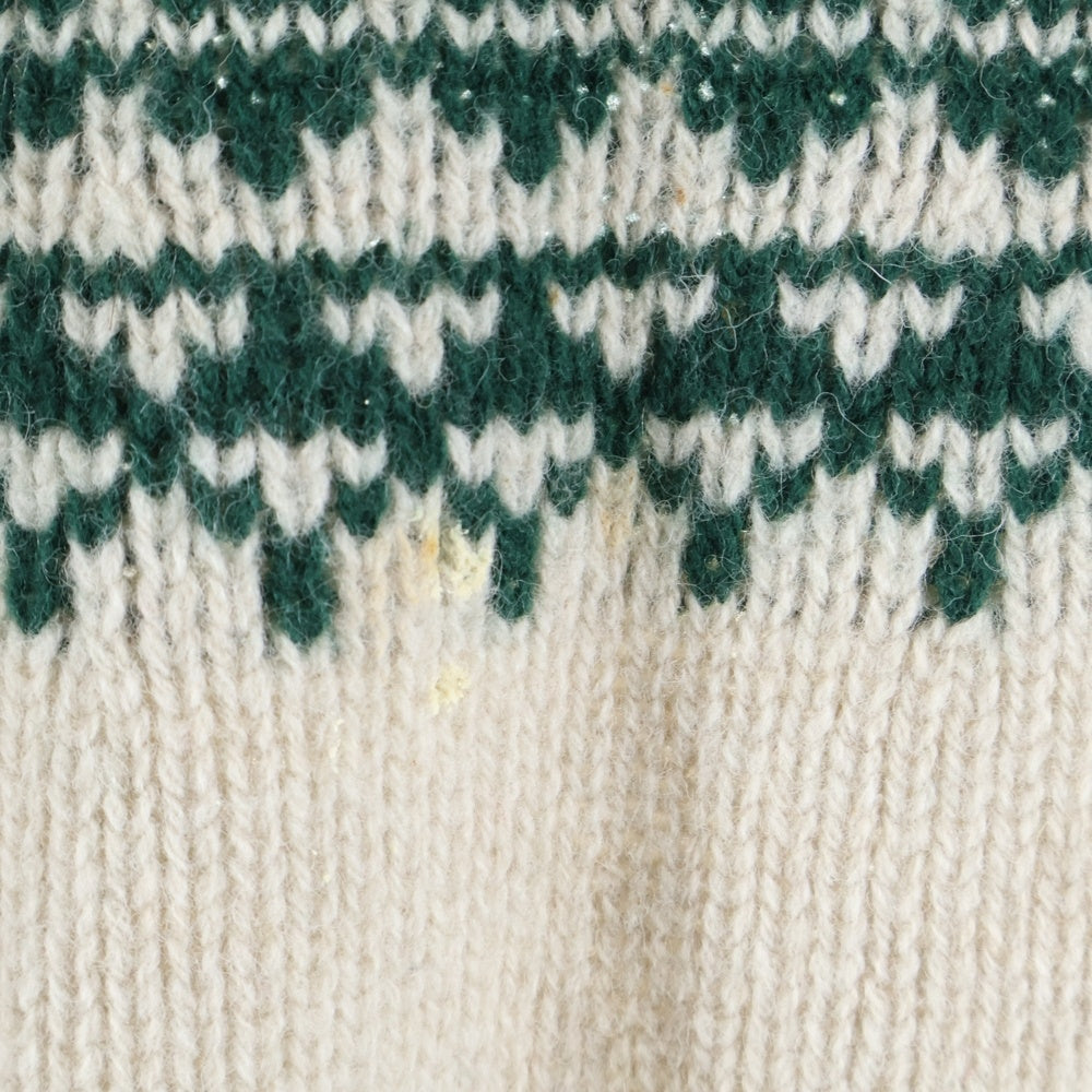 SHETLAND ISLES WOOLLEN MILLS(シェトランドアイルウールンミルズ) UK製 ノルディック柄 ウールニット セーター ベージュ