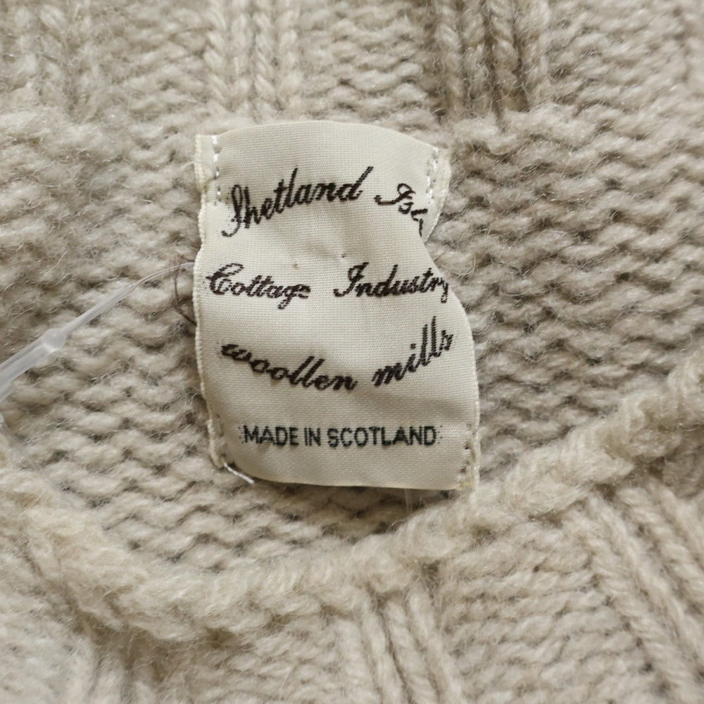 SHETLAND ISLES WOOLLEN MILLS(シェトランドアイルウールンミルズ) UK製 ノルディック柄 ウールニット セーター ベージュ