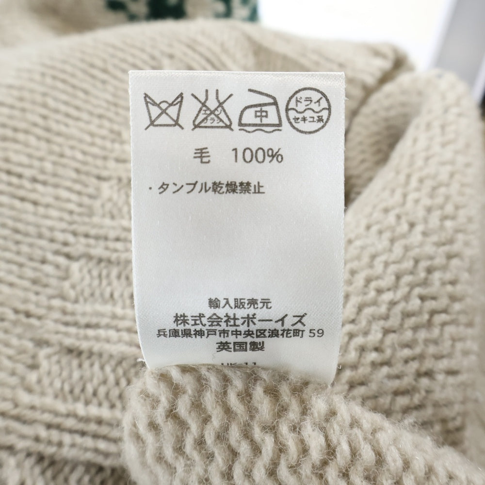 SHETLAND ISLES WOOLLEN MILLS(シェトランドアイルウールンミルズ) UK製 ノルディック柄 ウールニット セーター ベージュ