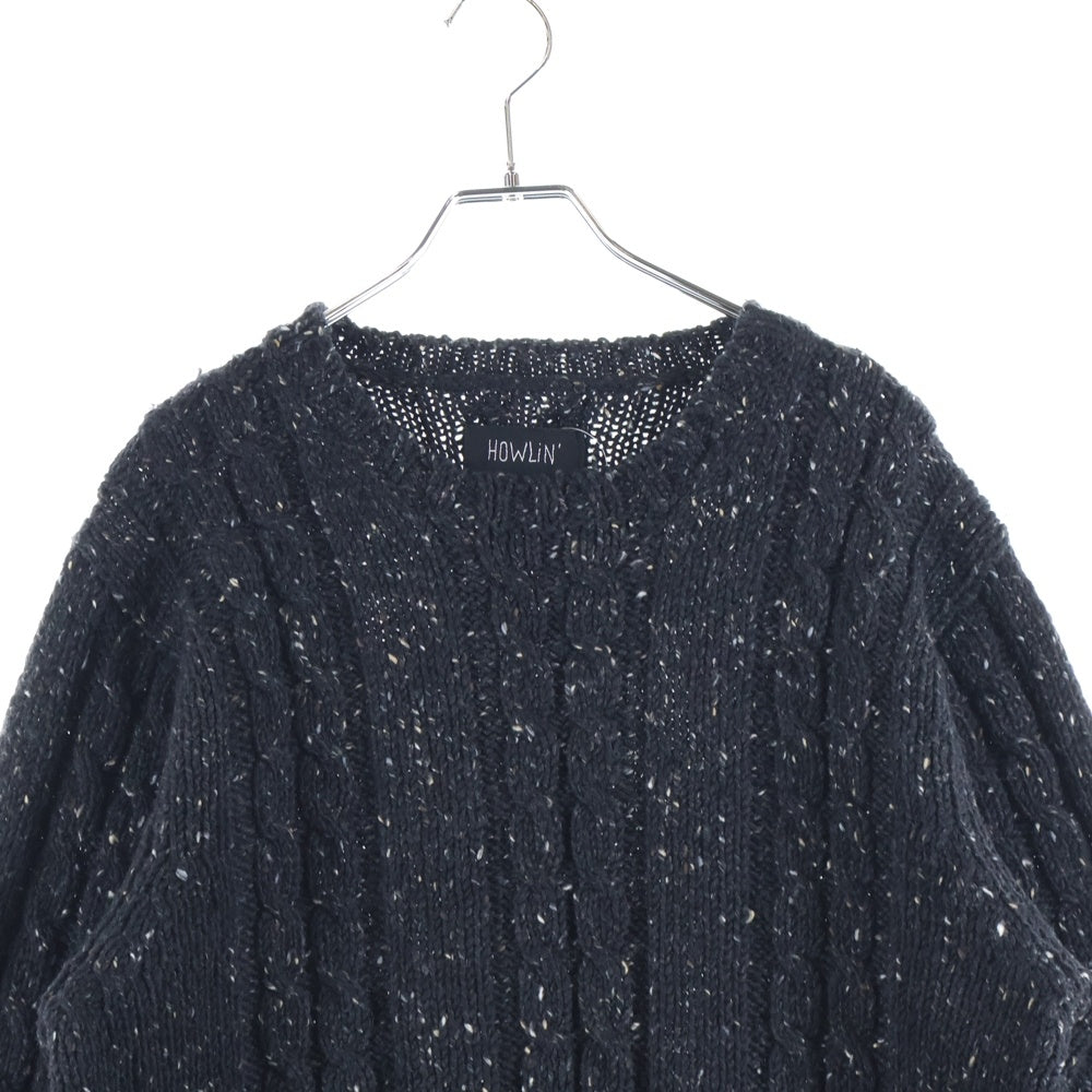 HOWLiN'(ハウリン) アイルランド ウールニット セーター ブラック G152HWKPO10