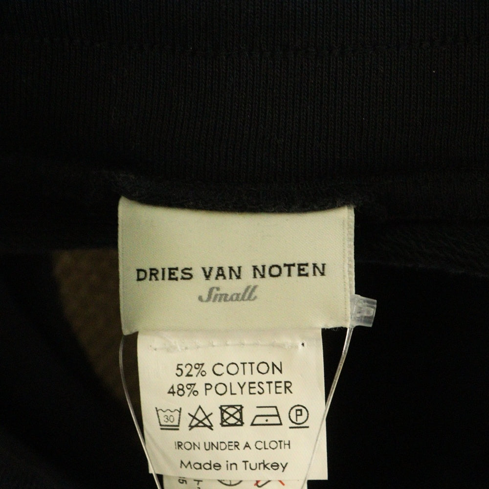 DRIES VAN NOTEN(ドリスヴァンノッテン) スパンコールデザイン ドローストリング リブ スウェットパンツ ブラック/ゴールド