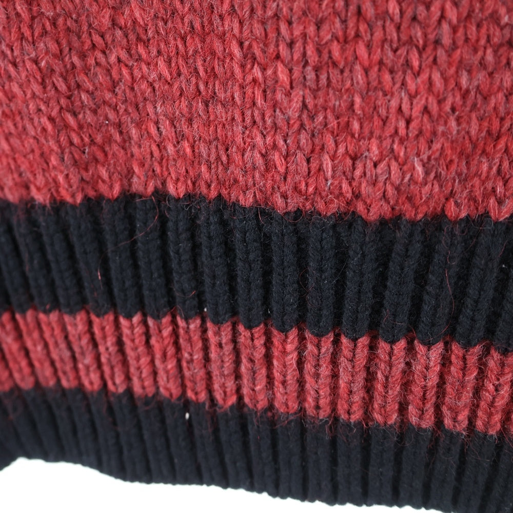 YEEZY SEASON 5(イージーシーズンファイブ) CALASABAS GRAPHIC CARDIGAN 両面アームワッペン刺繍 ウール混 ニットカーディガン レッド/ブラック KW5U2039-C15