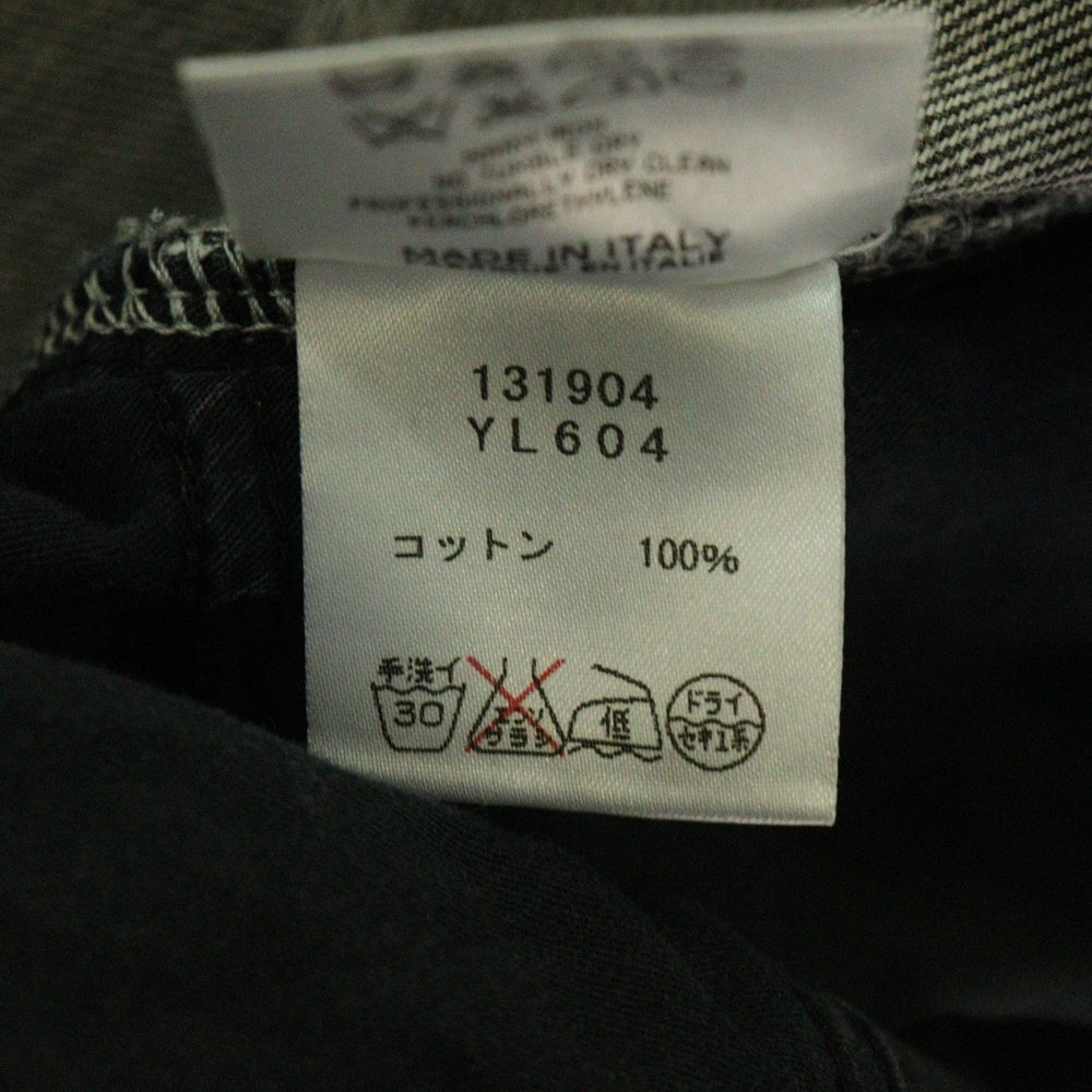 YVES SAINT LAURENT(イヴサンローラン) マルチポケット ロゴデザインモチーフボタン ジップアップ デニムパンツ ブラック YL604