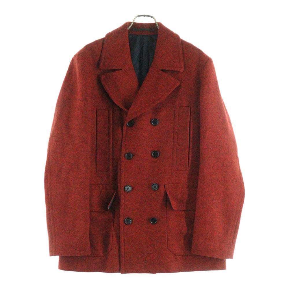 PS Paul Smith(ピーエスバイポールスミス) MOON社製 ダブルブレスト ウール ピーコート レッド PP-KS-31603