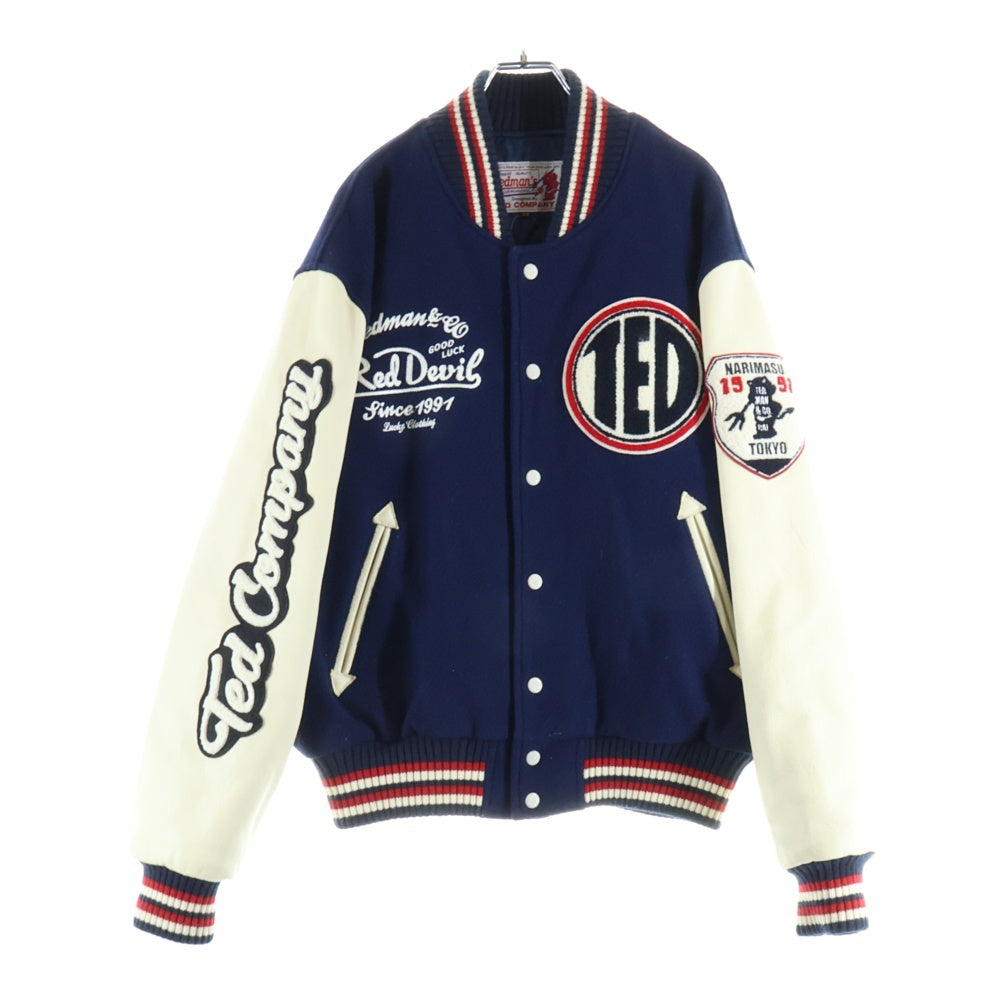TEDMAN TED COMPANY(テッドマン テッドカンパニー) 200着限定 シリアルナンバー86 パイルパッチ スタジアム ジャンパー ブルゾン ジャケット ネイビー TDJ-18000